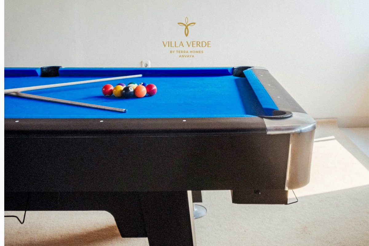 Full-size billiard table in the games room